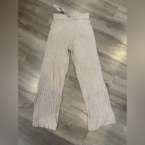 H&M Ribbed Knit Pants - Light Gray